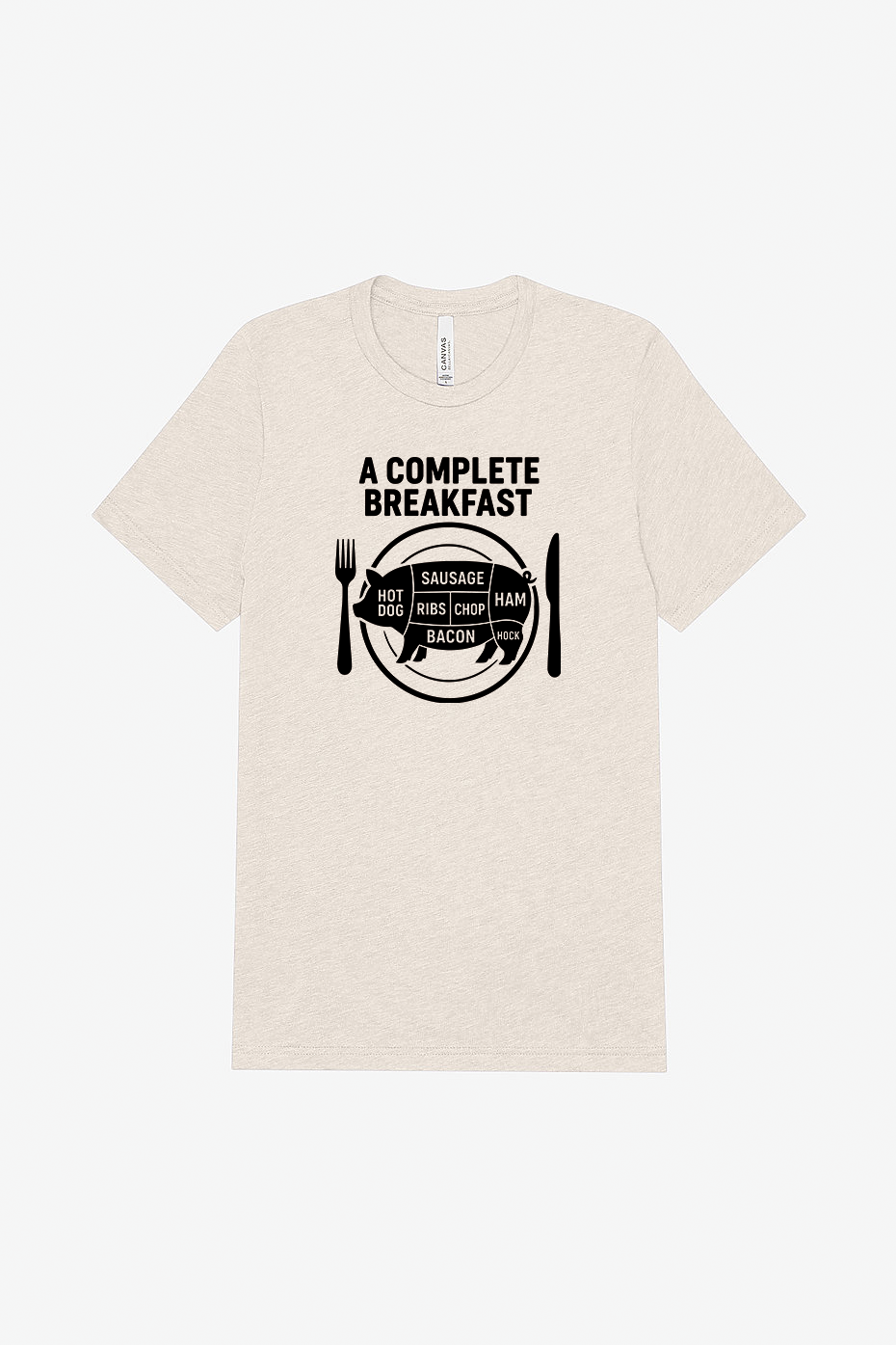Pig Plate - Complete Breakfast - Unisex Tri-blend Tee