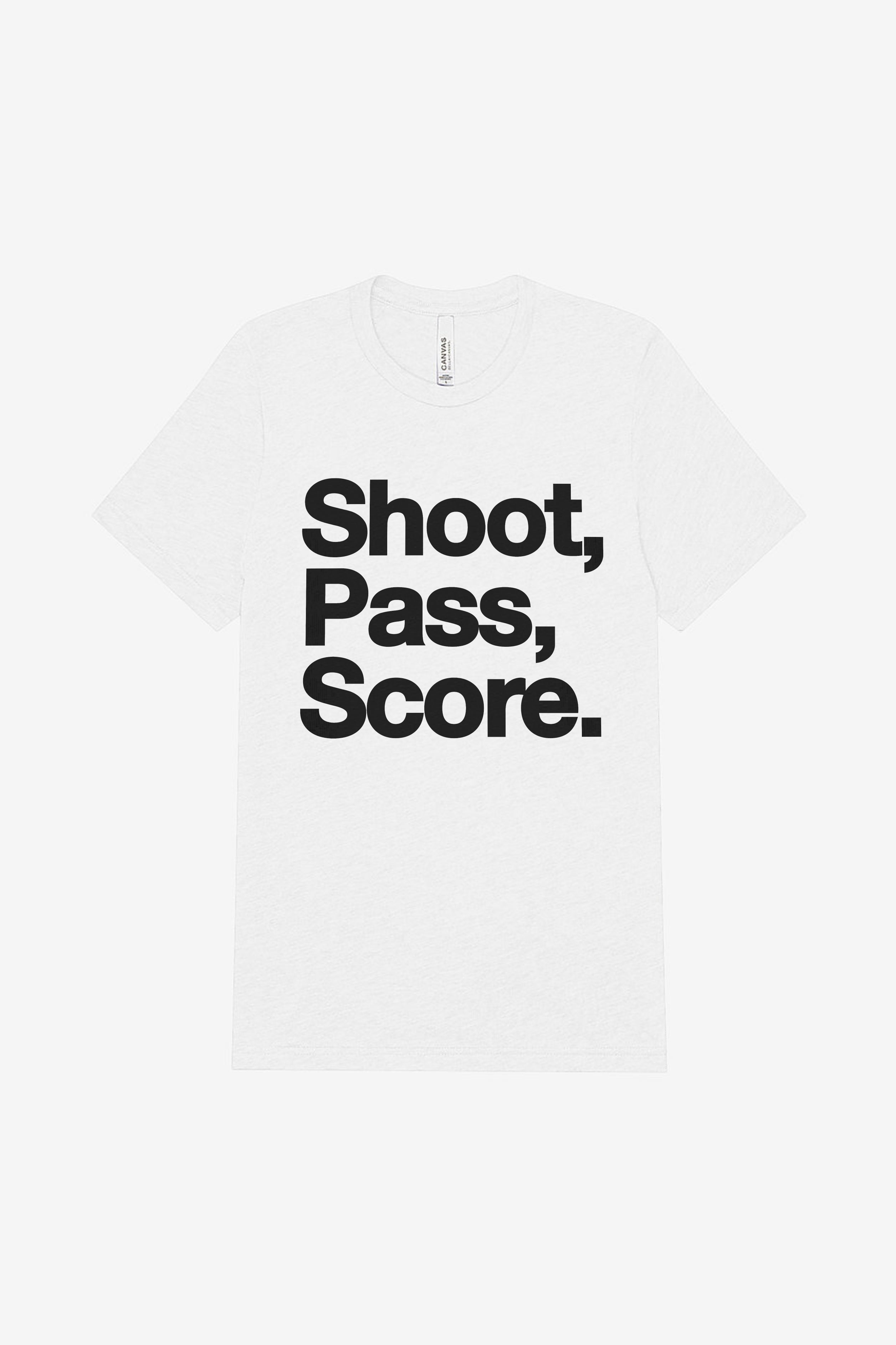 Unisex Tri-blend Tee - Shoot, Pass, Score.