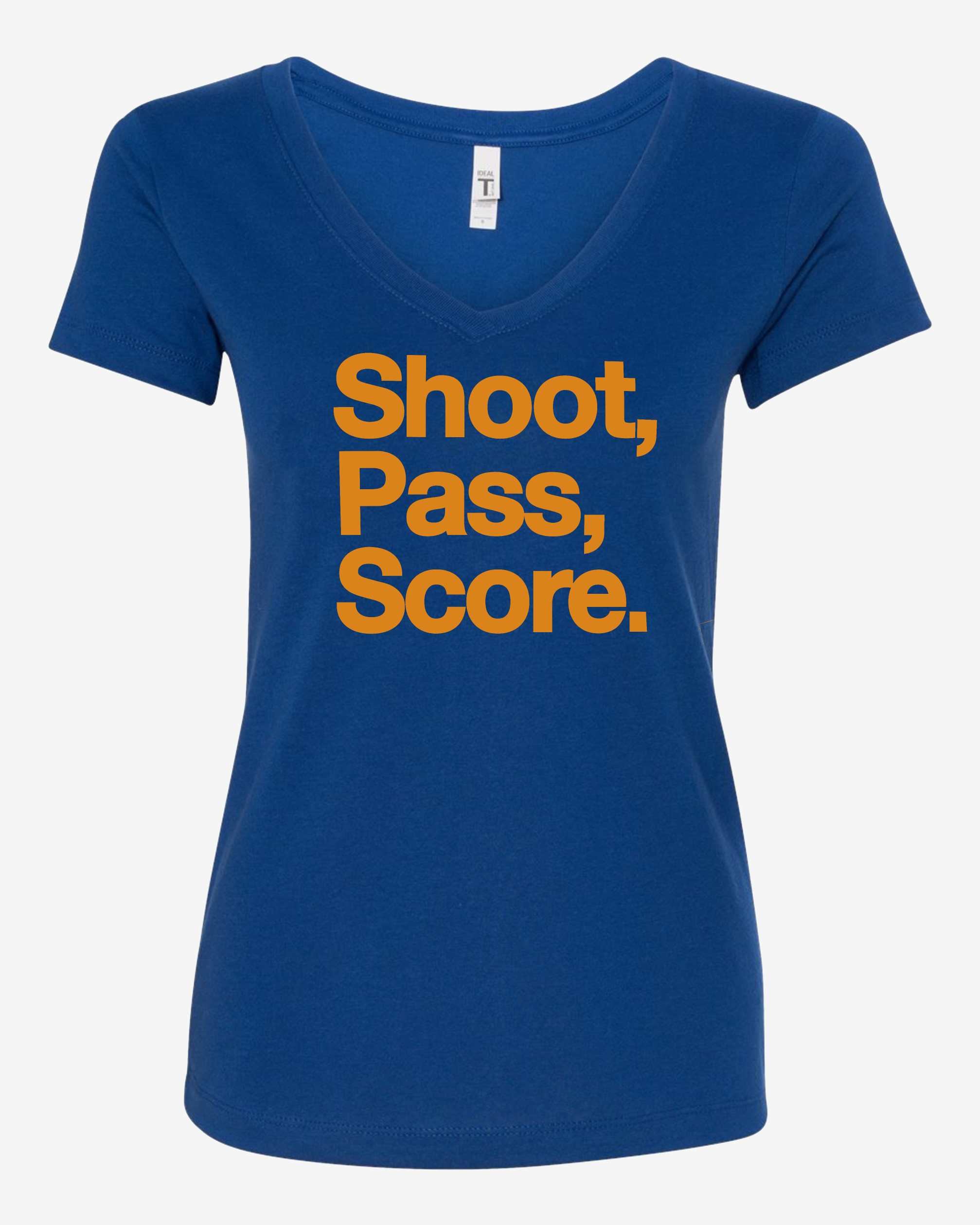 Women’s V-Neck Tee - Shoot, Pass, Score