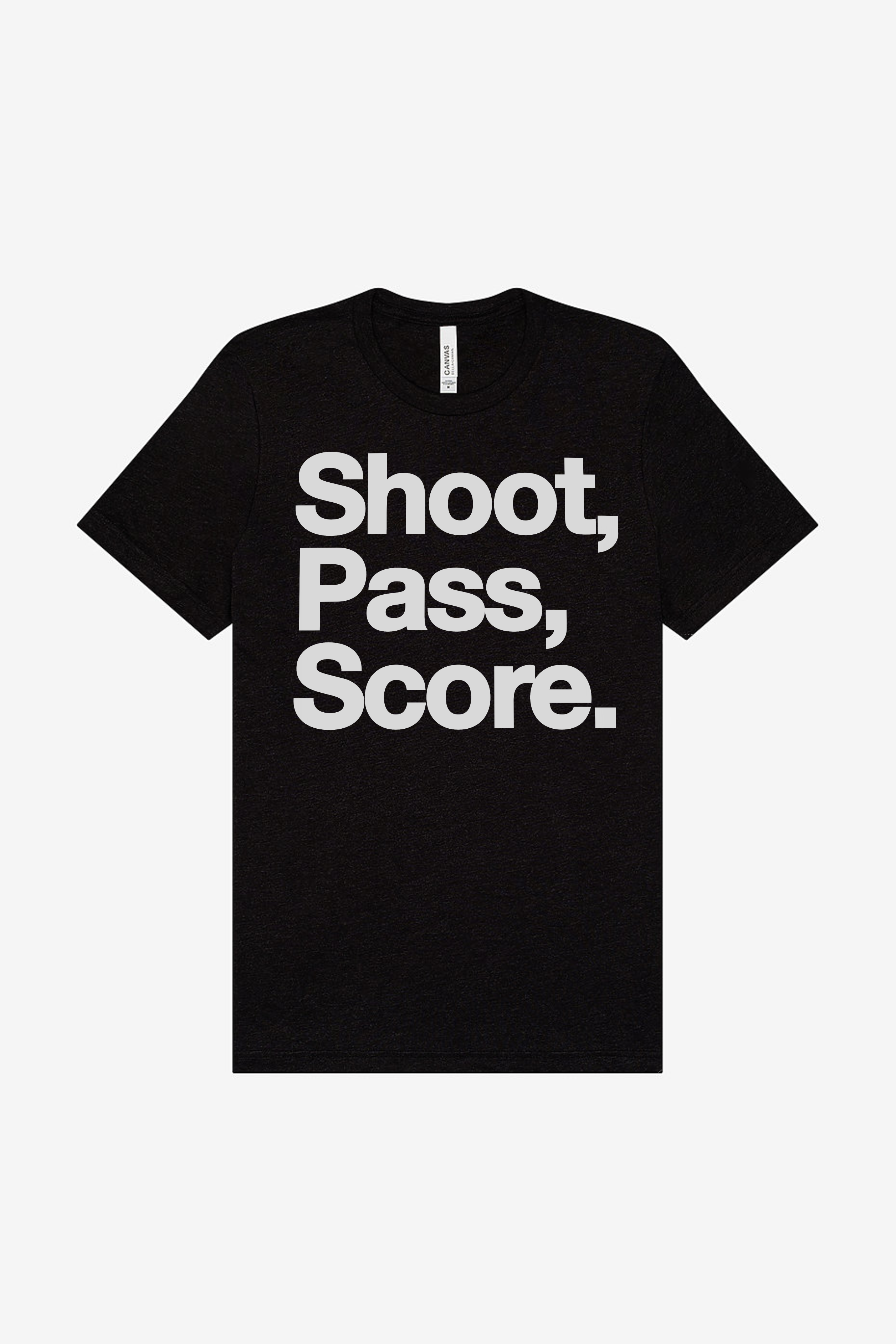 Unisex Tri-blend Tee - Shoot, Pass, Score.