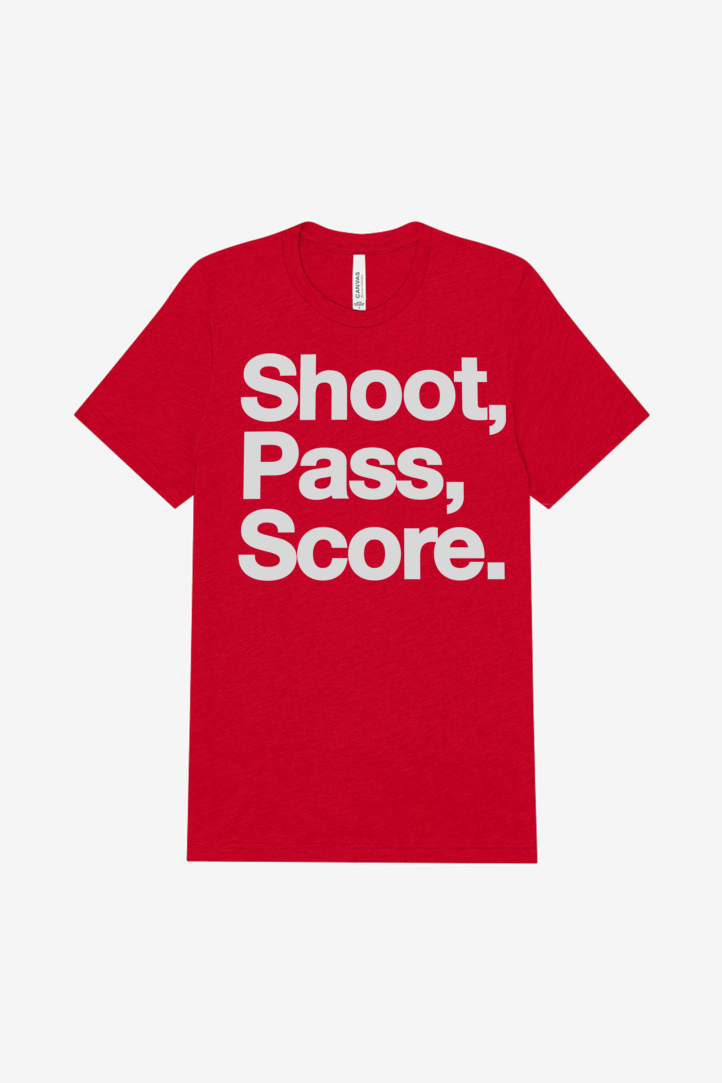 Unisex Tri-blend Tee - Shoot, Pass, Score.