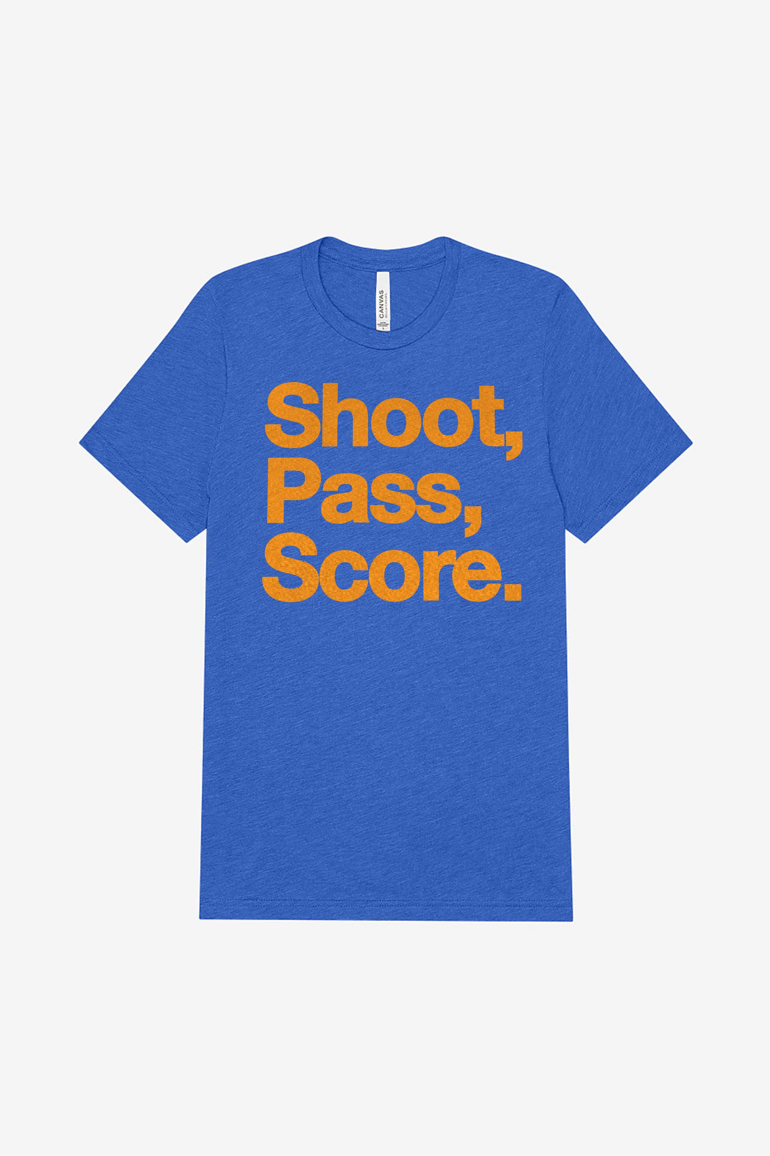 Unisex Tri-blend Tee - Shoot, Pass, Score.
