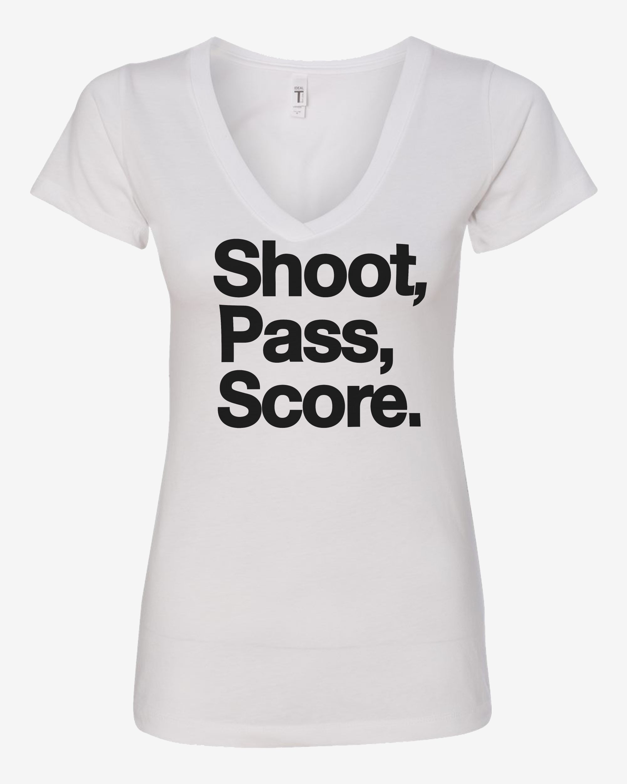 Women’s V-Neck Tee - Shoot, Pass, Score